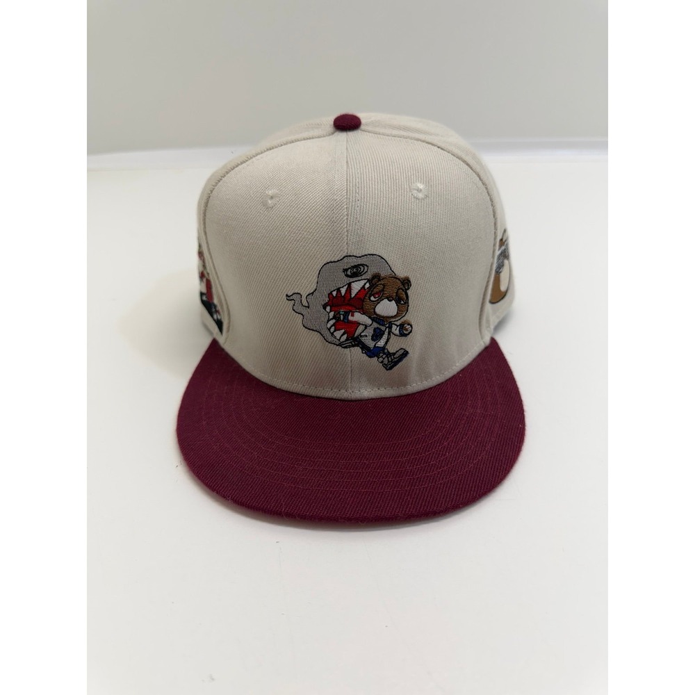 Headgear Classics Graduation Bear Fitted Hat Men's Beige Maroon Hip Hop